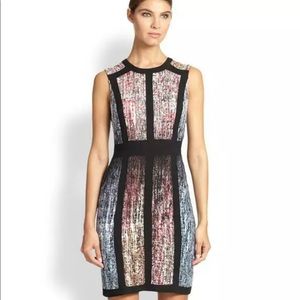 Bcbg Max Azria Dress Gwenyth Print Blocked Sheath